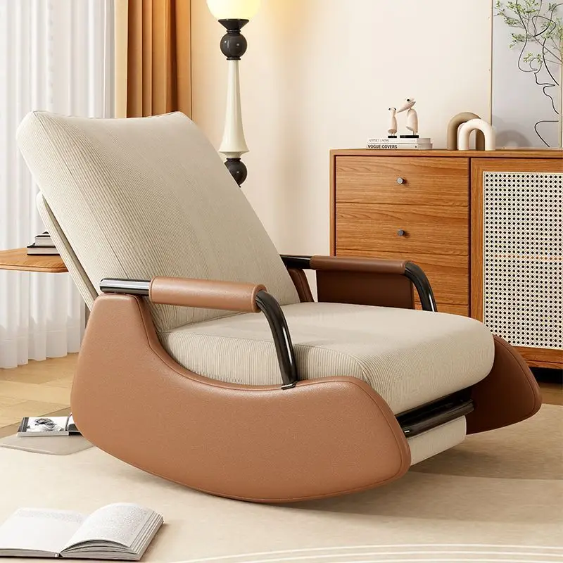 Comfy Rocking Chair, Folding Lounge Chair with Footrest